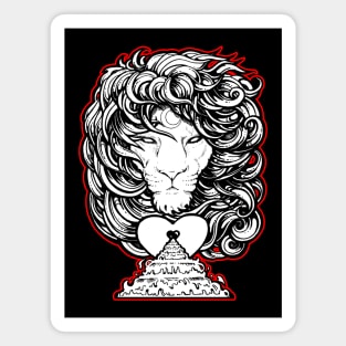 Heart of A Lion - Red Outlined Version Magnet